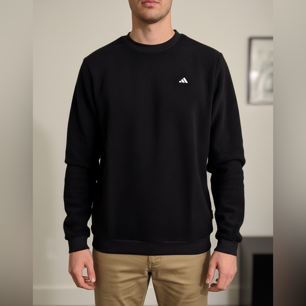 Adidas Men's Black Fleece Crewneck Sweatshirt